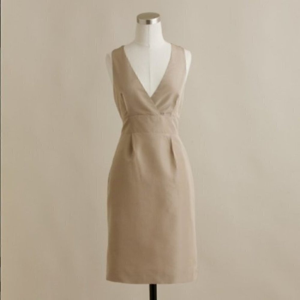 J. Crew Alisanne Dress 0 in Silk Taffeta Natural Cocktail Wedding Event Occasion